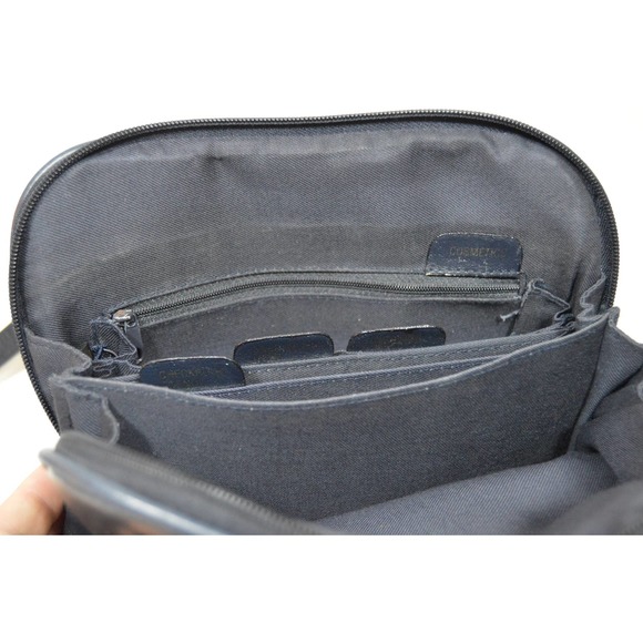 Y2K 90s navy and gold purse faux leather - Picture 3 of 4